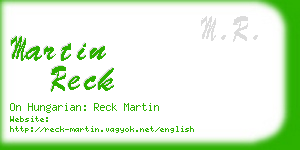 martin reck business card